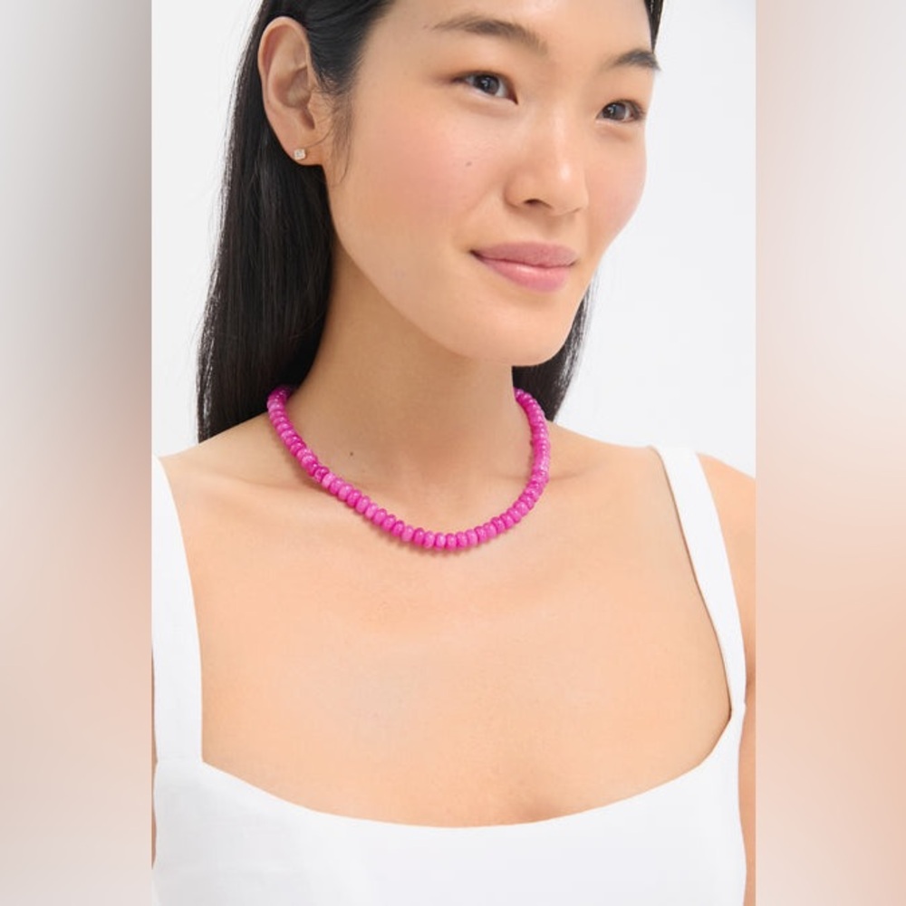 Theodosia Raspberry Angelite Candy Necklace